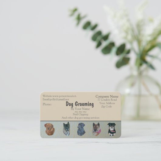 Carte De Visite commerce de services de garde d'animaux de compagn (Debout devant)