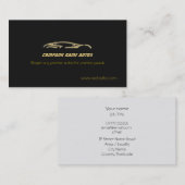 Carte De Visite Commerce de voitures de luxe - Gold Sportscar, mod (Devant / Derrière)