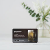 Carte De Visite Commerce moderne de la bière | Décontracté Black B (Debout devant)