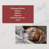 CARTE DE VISITE COMMERCES, CHIEN QUI MARCHE. (Devant / Derrière)