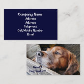 CARTE DE VISITE COMMERCES, CHIEN QUI MARCHE. (Devant / Derrière)