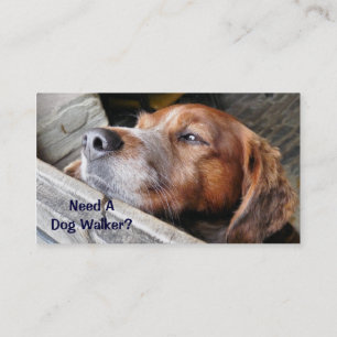 CARTE DE VISITE COMMERCES, CHIEN QUI MARCHE.