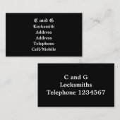 CARTE DE VISITE COMMERCES, COUVERTURE (Devant / Derrière)