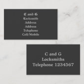 CARTE DE VISITE COMMERCES, COUVERTURE (Devant / Derrière)