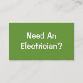 CARTE DE VISITE COMMERCES. ÉLECTRICIEN. (Dos)