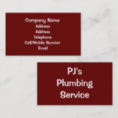 CARTE DE VISITE COMMERCES - PLUMBES (Devant / Derrière)