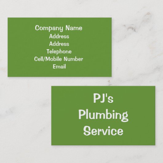 CARTE DE VISITE COMMERCES - PLUMBES (Devant / Derrière)