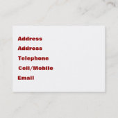 CARTE DE VISITE COMMERCES, RÉPARATIONS AUTOMATIQUES (Dos)