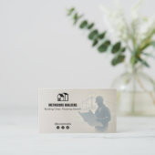 Carte De Visite Commercial Building Contractors | Gray Sketch (Debout devant)