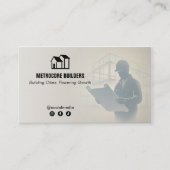 Carte De Visite Commercial Building Contractors | Gray Sketch (Devant)