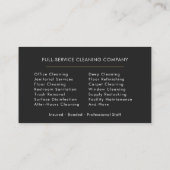 Carte De Visite Commercial Cleaning Contractor (Dos)