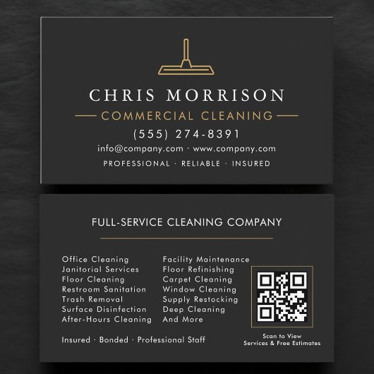 Carte De Visite Commercial Cleaning QR Code
