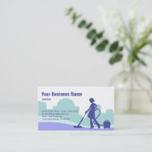 Carte de visite commercial de nettoyage (Debout devant)