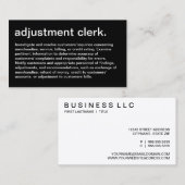 Carte De Visite commis à l'adaptation avec description (Devant / Derrière)
