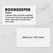 Carte De Visite Commis comptable - Définition amusante (Devant / Derrière)
