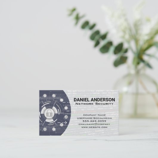 Carte De Visite Communications réseau | Coder | Cyber sécurité (Debout devant)