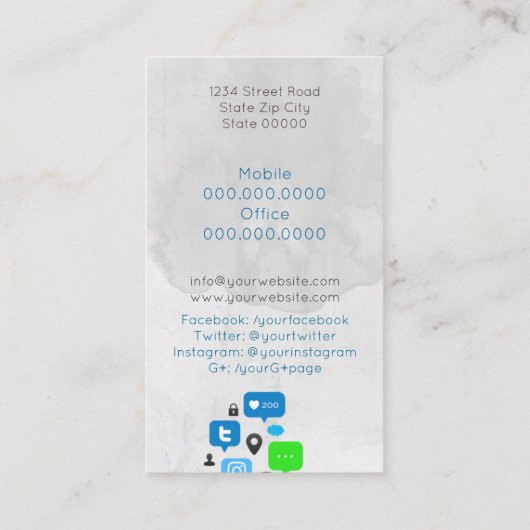 Carte De Visite Community Manager/Consultant/Moyenne Sociale (Dos)