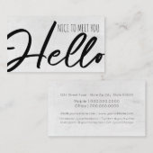 Carte De Visite Community Manager/Nice to meet you/Hello (Devant / Derrière)