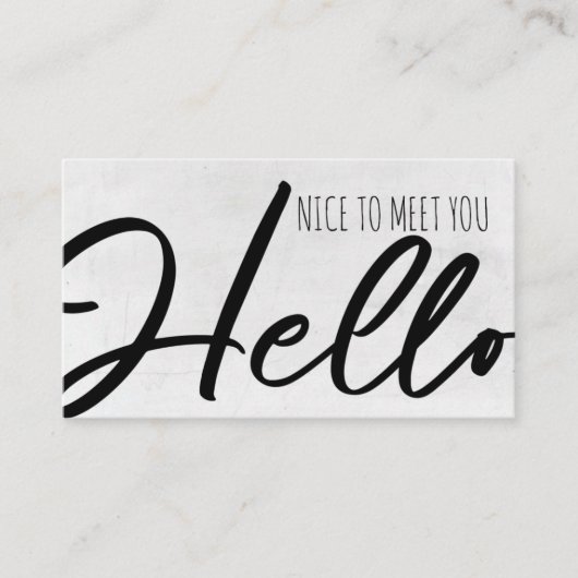 Carte De Visite Community Manager/Nice to meet you/Hello (Devant)
