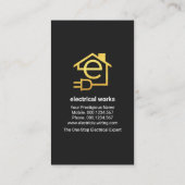 Carte De Visite Commutateur à ampoule jaune électrique (Dos)