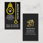 Carte De Visite Commutateur à ampoule jaune électrique (Devant / Derrière)