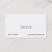 Carte De Visite Commutateur fleuri d'argent de zèbre de diamants (Dos)