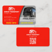 Carte De Visite Compagnie de bus moderne | Rouge (Devant / Derrière)