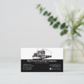 Carte De Visite Compagnie de camionnage noir et blanc (Debout devant)