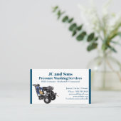 Carte De Visite Compagnie de lavage à pression bleue et blanche (Debout devant)