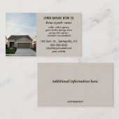 Carte De Visite Compagnie de porte de garage modifiable (Devant / Derrière)