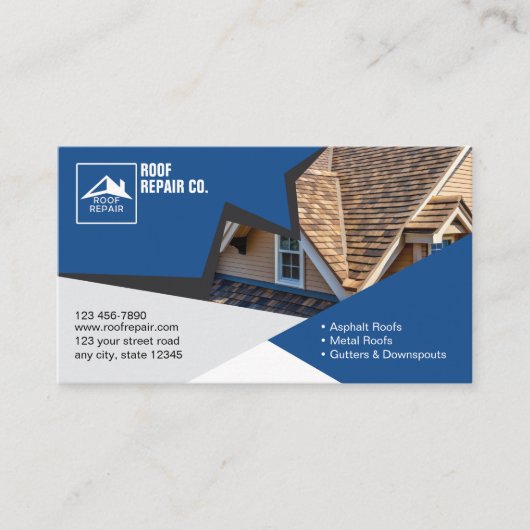 Carte De Visite Compagnie de réparation de toits (Devant)