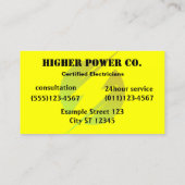 Carte De Visite Compagnie d'électricité - électricien - boulon (Dos)