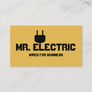 Carte De Visite Compagnie d'électricité électrique jaune