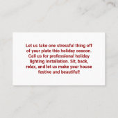 Carte De Visite Compagnie d'installation de lumière de Noël person (Dos)