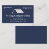 Carte De Visite Compagnie professionnelle de toit bleu marine (Devant / Derrière)