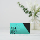 Carte de visite Company Turquoise élégant Floral n (Debout devant)