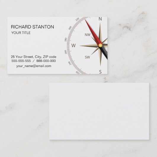 Carte De Visite Compas classique (Devant / Derrière)