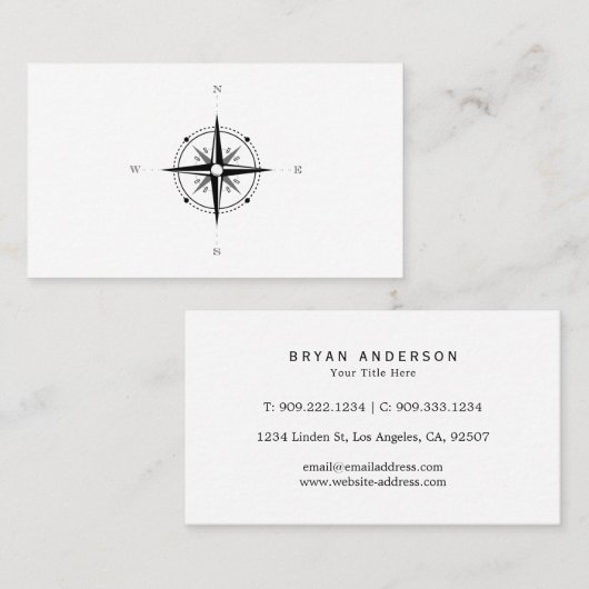Carte De Visite Compass (Devant / Derrière)