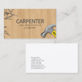 Carte De Visite Compétences En Commerce De Charpentier Clous De Ma (Devant / Derrière)