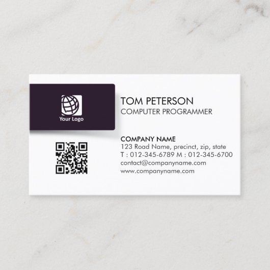 Carte De Visite Compétences techniques de programmeur informatique (Devant)