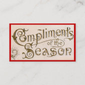 Carte De Visite Compliments de la saison (Devant)