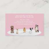 Carte De Visite Comportementaliste de chien rose blanc (Dos)
