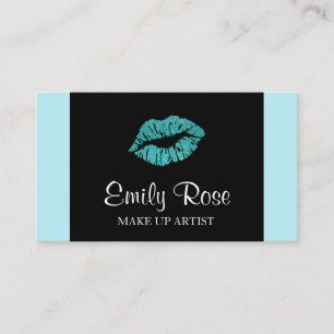 Carte De Visite Composez le noir d'artiste et le baiser turquoise