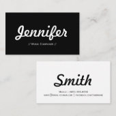 Carte De Visite Compositeur de musique - Concise simple minimale (Devant / Derrière)