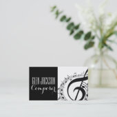 Carte De Visite Compositeur professionnel moderne Musique Notes Mu (Debout devant)