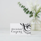 Carte De Visite Compositeur professionnel moderne Notes musicienne (Debout devant)