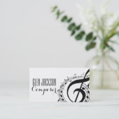 Carte De Visite Compositeur professionnel moderne Notes musicienne (Debout devant)