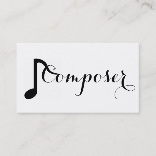 Carte De Visite Compositeur professionnel moderne Notes musicienne (Devant)