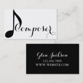 Carte De Visite Compositeur professionnel moderne Notes musicienne (Devant / Derrière)