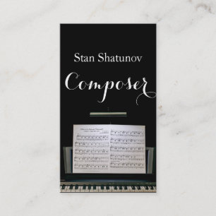 Carte De Visite Compositeur professionnel moderne Notes musicienne